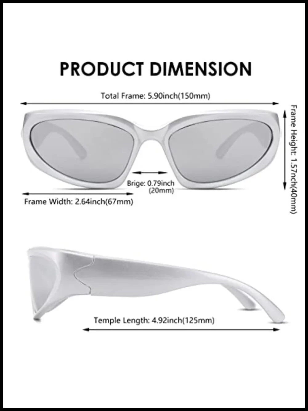 Wrap Around Sunglasses Men Women UV400 Sport Oval Frame